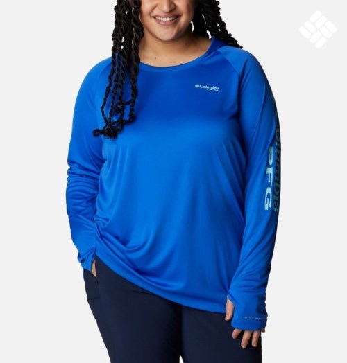 Columbia PFG Tidal Tee Hettegensere Dame Blå | Plus Size 61794Q